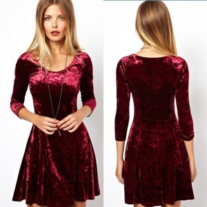 señoras vestido de invierno las mujeres 2014 casual de algodón <span class=keywords><strong>a</strong></span> la manga larga de invierno elegante vestido de novia - Product Image 1