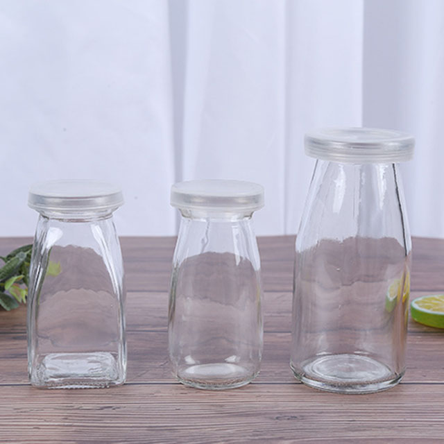 Haonao 100ml/250 round clear small glass milk bottle