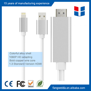 Pour <span class=keywords><strong>iPhone</strong></span> à <span class=keywords><strong>HDMI</strong></span> HDTV <span class=keywords><strong>Adaptateur</strong></span> Câble Avec Intégré USB De Charge - Product Image 2