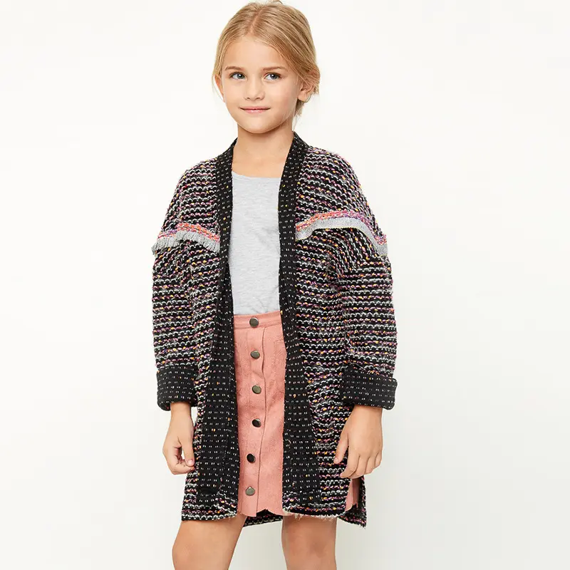 Ropa de compras en línea, diseño de Jersey largo de lana de dos colores elegante para chica grande hecho en China