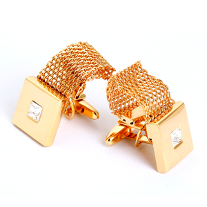 Boutons <span class=keywords><strong>de</strong></span> manchette en chaîne dorée <span class=keywords><strong>de</strong></span> haute qualité pour hommes - Product Image 3