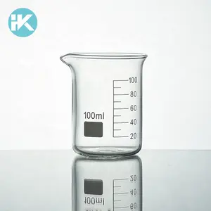 Huke Scientific reusable glass beaker borosilicate 3.3 custom 100 ml beaker glass uses in laboratory