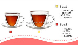 6oz 8oz tasse à café en verre en forme de coeur résistant à la chaleur Bistro tasse en verre à <span class=keywords><strong>double</strong></span> <span class=keywords><strong>paroi</strong></span> <span class=keywords><strong>verres</strong></span> à boire avec poignée pour thé café - Product Image 4