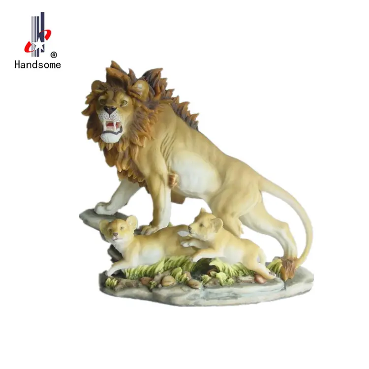 מכירה לוהטת האריה פסל תבניות שרף בעלי החיים פסלוני