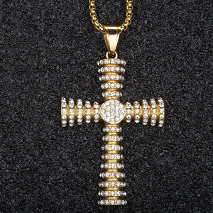 Marlary <span class=keywords><strong>de</strong></span> Zircon blanco <span class=keywords><strong>de</strong></span> diamantes <span class=keywords><strong>de</strong></span> imitación <span class=keywords><strong>de</strong></span> diamantes <span class=keywords><strong>de</strong></span> los hombres las Mujeres 18 K chapado en oro <span class=keywords><strong>de</strong></span> joyería <span class=keywords><strong>de</strong></span> moda <span class=keywords><strong>Jerusalén</strong></span> forma <span class=keywords><strong>de</strong></span> cruz collar - Product Image 4