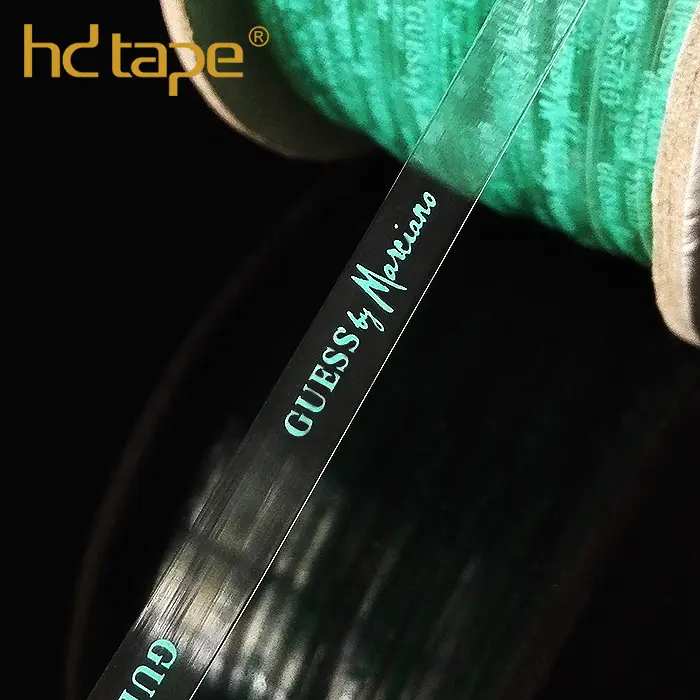 Logo printing clear elastic TPU tape for hanger loop