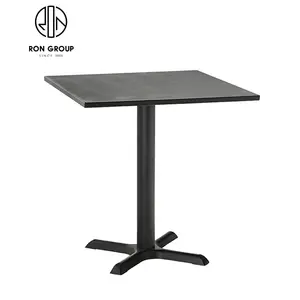 Wholesale Commercial OEM Dining Room Outdoor Furniture Durable Black Metal Table Base Aluminum Cast Iron Square Restaurant Table