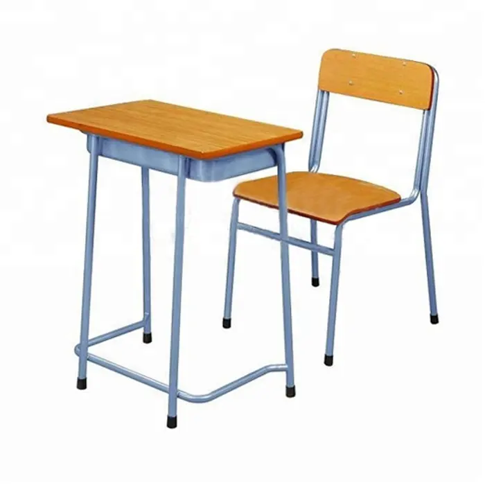 High Quality Modern Style Latest Design Single Desk Chair Mid-Eastern Style School Desk and Chair Classroom Furniture