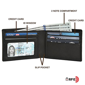 Genuine Leather RFID Blocking Handmade Bifold <strong>Wallet</strong> for Men Minimalist <strong>Credit</strong> <strong>Card</strong> <strong>Wallet</strong> <strong>Protection</strong> - Product Image 2