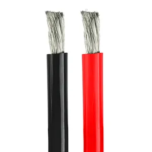 Medidor de fio de silicone super flexível 4 awg, vermelho estanhado de cobre, cor preta, em estoque para venda