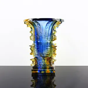 Fengming New Design Folk Arts And Crafts Colorful Glass Sculpture For Home Decoration