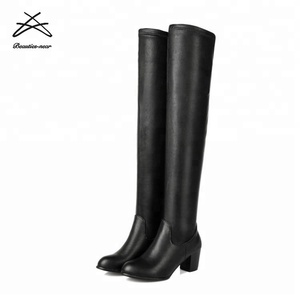 Bottines pour femmes Bottines en cuir italien Bottines en daim pour femmes Chaussures à genoux - Product Image 2