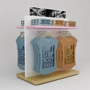 Wooden Shop Furniture Trousers Jacket Jeans Dress Clutch Metal T-Shirt Garment Display Rack Clothes Stand