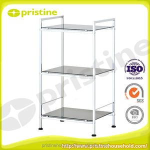 OEM Shopee/Ebay Wholesale 3-Tier Modern <b>Metal</b> Glass Bathroom <b>Corner</b> Storage Rack for Hotel Use Custom Size Taiwan Household - Product Image 4