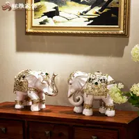 Statue d'éléphant asiatique en résine, sculpture de table, résine, artisanat, décoration de la maison, 1 pièce