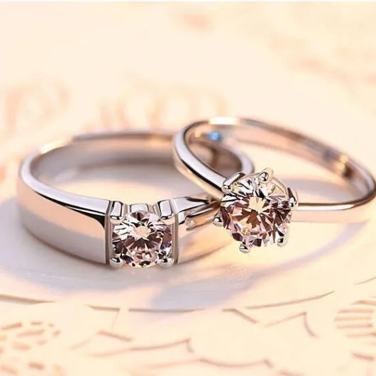 High Quality Beautiful Adjustable Size Wedding Engagement Stainless Steel Rings Vogue Jewelry