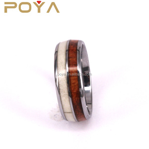 Trang Sức POYA Mới Sáng Tạo Mens Womens Vòng Gỗ Với Hươu Antler Và <span class=keywords><strong>Koa</strong></span> Gỗ <span class=keywords><strong>Inlay</strong></span> Tungsten Carbide Wedding Band Thoải Mái Phù Hợp - Product Image 5