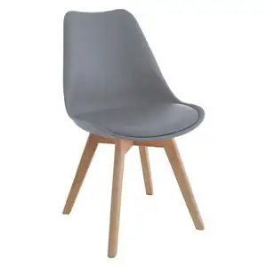 Grau Modern Wood Legs PP Plastic Dining Italian Design Restaurant Chairs mit polsterung