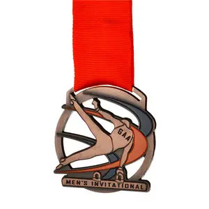 Медаль для гимнастики из цинкового сплава с лентой