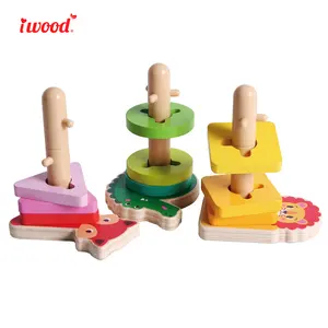 IWood Serie di Legno 3D Animale Di Puzzle-Block Piastra Saggezza bambini giocattoli di legno