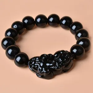 2021 Fashion Jewelry Black Obsidian Bracelet With PIXIU