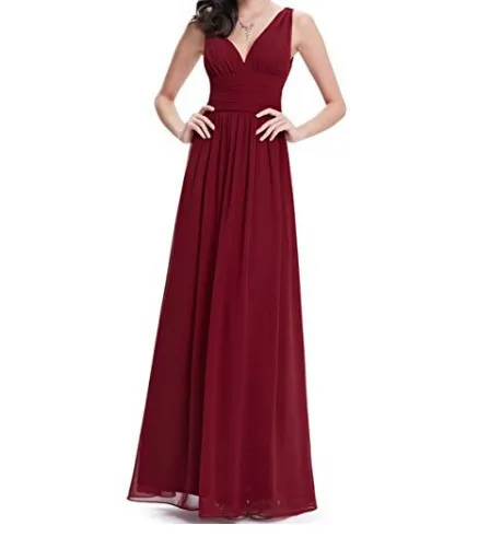 Lady V -neck Chiffon Elegant Formal Evening Gown