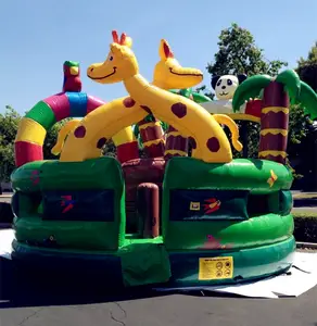 Maison de saut gonflable pour enfants, thème de la jungle, thème de girafe, Offre Spéciale