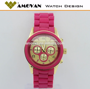 venta caliente personalizado de alta calidad reloj de mk de ginebra señoras reloj de silicio reloj banda libre de la muestra - Product Image 1