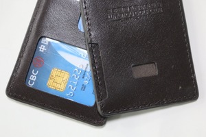 Custom LIYAN Men's <strong>Card</strong> Holder Genuine PU Leather Black <strong>Business</strong> <strong>Card</strong> <strong>Case</strong> with Clip Closure RFID Blocking 30mm Thick - Product Image 5