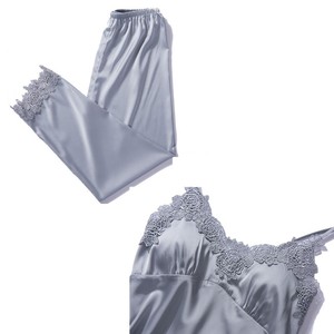 6 colore Delle Donne Della Biancheria Pigiami 5 Pezzi Set Indumenti Da Notte In Raso di Seta Casa Usura di Sonno Abbigliamento Ricamo Con Protezioni per il Petto E7816 - Product Image 3