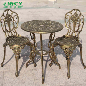 Luxury European <strong>Aluminum</strong> Waterproof Powder Coated Outdoor Dining Furniture <strong>Table</strong> and Chairs Set for Hospital Hotel Park Use - Product Image 3