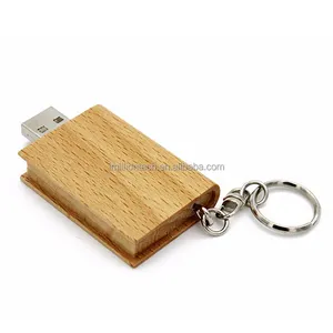 Unidad flash usb personalizada con forma de libro, pendrive usb de madera con forma de libro, disco en u de 4gb