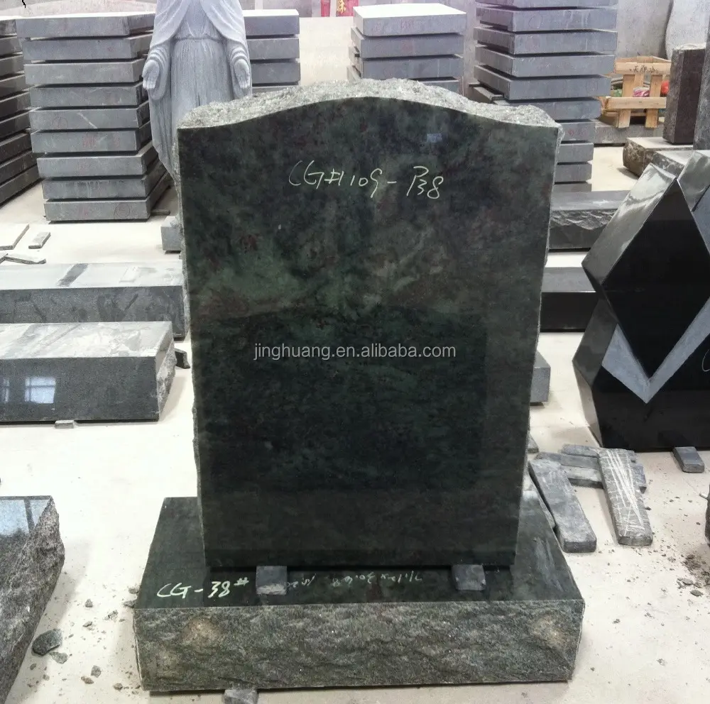 Modern Cheap Upright Headstone Granite and Monument Made of Green Cemetery Graphic Design Jinghuang American America CN;FUJ JH