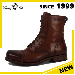 Última moda <span class=keywords><strong>hombre</strong></span> botín de piel Guangzhou venta al por mayor brillante superior romano de arranque para <span class=keywords><strong>el</strong></span> <span class=keywords><strong>hombre</strong></span> - Product Image 5