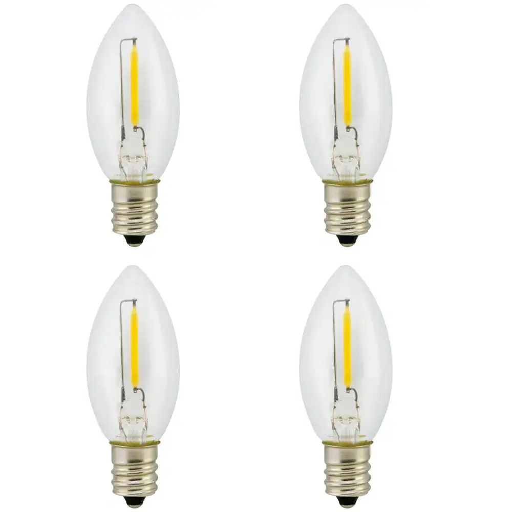 C7 night light led replacement bulb AC175-265V 1W E12/E14 clear