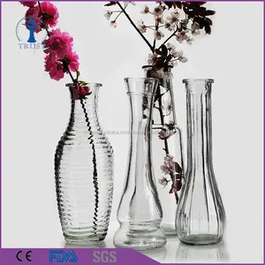 Venta caliente de la máquina hecha de hidromasaje en forma más barata de vidrio transparente florero/florero de cristal alto