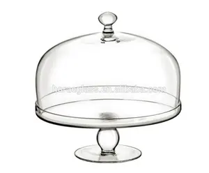 高品质有趣的无铅Aristo玻璃蛋糕钟罩和基座蛋糕圆顶玻璃