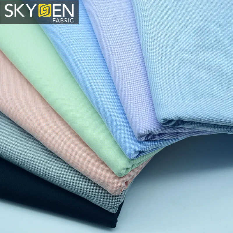 Skygen gsm atacado 175 pure color amônia líquida terminou 100 algodão oxford material de pano de tecido para a camisa