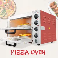 Bandeja dupla comercial pizza lanche forno elétrico com duas câmeras independentes