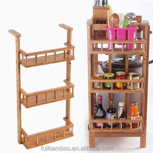 3 Tier <strong>Large</strong> Capacity Modern Multifunction Customized Size Wall Mounted Bamboo <strong>Spice</strong> <strong>Rack</strong> - Product Image 1