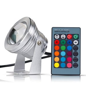 Lumière <span class=keywords><strong>LED</strong></span> sous-marine RGB 10W 12V couleur argent pour étang, fontaine, jardin, <span class=keywords><strong>projecteur</strong></span> <span class=keywords><strong>LED</strong></span> étanche <span class=keywords><strong>avec</strong></span> télécommande - Product Image 1