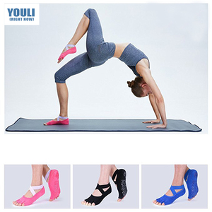 Calzini da <span class=keywords><strong>donna</strong></span> punta aperta estate tacchi alti sottili suola in gomma antiscivolo punta divertente calzini invisibili Yoga - Product Image 2