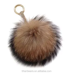 Free shipping colorful gifts rabbit fur ball keychain pom pom keychain