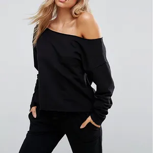 Hot Sell Women Sexy Design Long Sleeve Off The Shoulder Tshirt