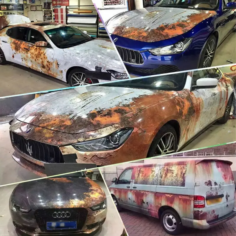 Wrapping Vinyl 1.52*28M Rusty Metal Car Color Change Decoration Film