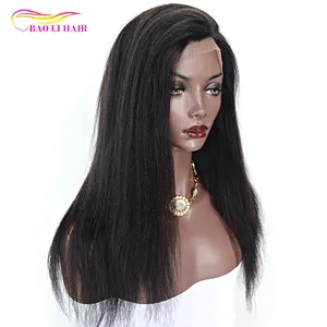 silk top 180% density natural hairline Brazilian virgin human hair long light Italian Yaki straight full lace wig with baby hair