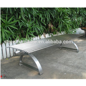 Acero inoxidable moderno parque <span class=keywords><strong>banco</strong></span> sin <span class=keywords><strong>respaldo</strong></span> - Product Image 1