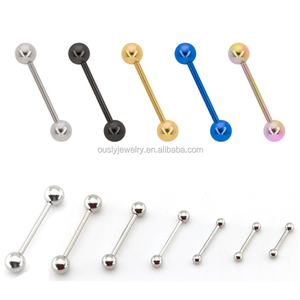 Anillo joya para <span class=keywords><strong>piercing</strong></span> de <span class=keywords><strong>lengua</strong></span> magnética falsa de acero inoxidable - Product Image 1