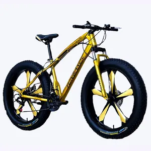 Gold color 5 knives tire bikes 21speed 26inch mountain bicycle /moutain bike carbon full suspension Hot sale 26 mtb bike export