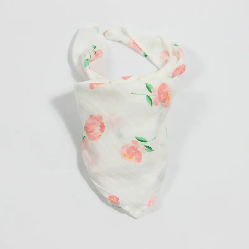 MuslinTree розовая роза с принтом, Детские биоразлагаемые полотенца для лица